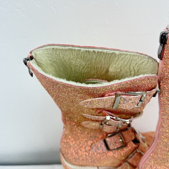 Pink Glitter Heeled Boots - Picture 5 of 12